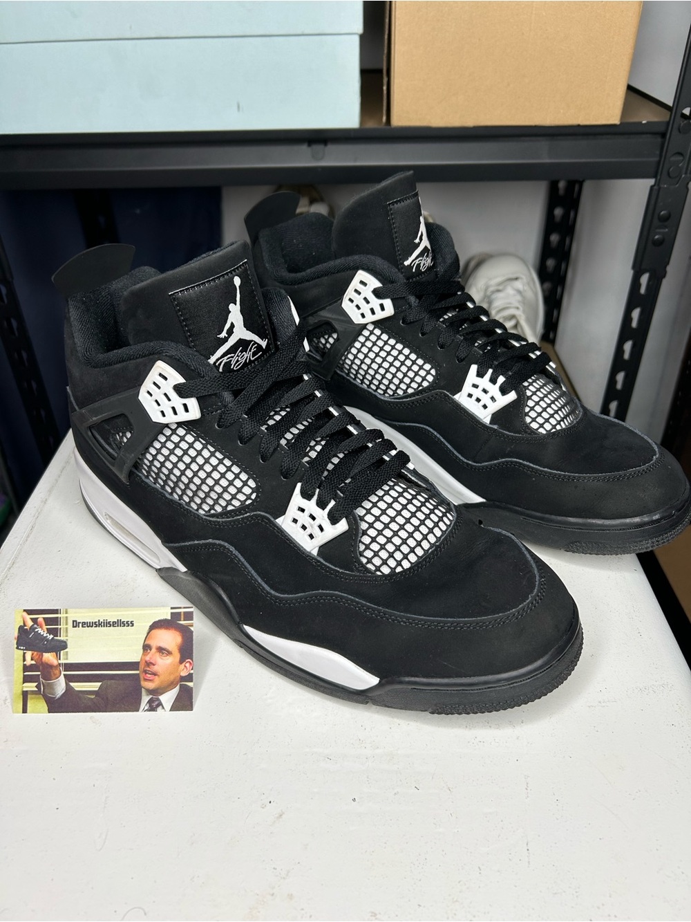 Jordan 4 Retro White Thunder Size 15 Mens Sneaker FQ8138